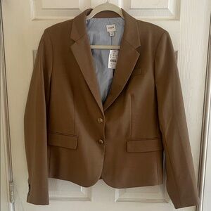 J.Crew Brown Blazer with Striped Interior
